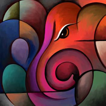 Art Factory Lord Ganesha Canvas 18 Inch X 18 Inch Painting Price