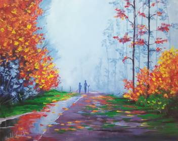 Vrushali S Art Fresh Morning Original Canvas Painting With