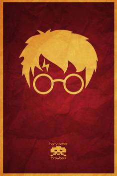 Harry Potter Red Throwback Minimalist Paper Print Movies Posters