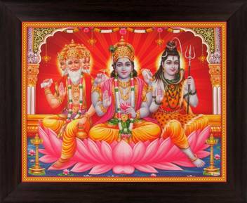 Lord Brahma Vishnu And Mahesh Poster Paper Print Art Paintings Religious Decorative Posters In India Buy Art Film Design Movie Music Nature And Educational Paintings Wallpapers At Flipkart Com Lord brahma is born on the divine, giant lotus, that emerges from the former's infinite navel. flipkart