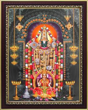 Lord Venkateswara Tirupati Balaji With Laxmi Poster Paper Print
