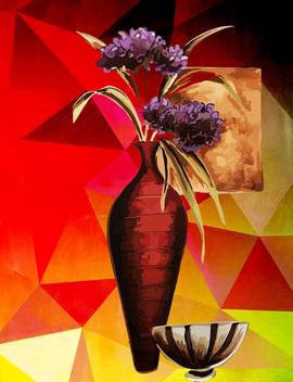 Canvas Painting Without Frame Flower Pot Canvas Art Abstract
