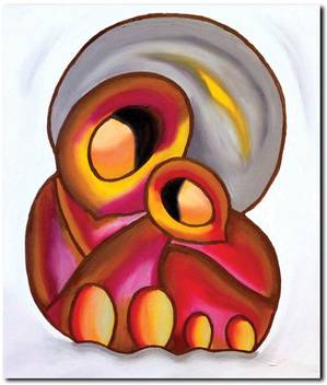 Stybuzz Mother And Son Modern Art Frameless Canvas Art Art