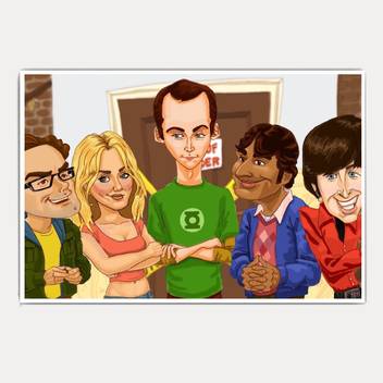 The Big Bang Theory Cartoon Art Shot 18x12 Paper Print