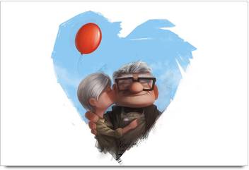 Up Cute Couple Poster Paper Print Shopmantra Posters Abstract