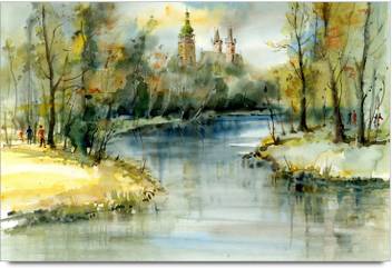 Amy Vintage Scenery Of Nature With Beautiful River 3d Poster