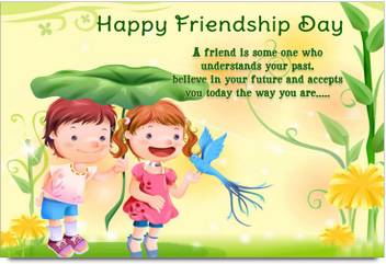 Amy Two Kids With Birds Happy Friendship Day Poster Paper Print