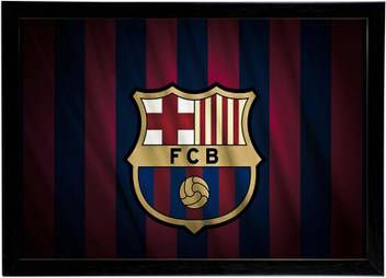 Fc Barcelona Team Logo Wall Art Framed Poster Photographic Paper