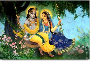 Amy Lord Radha Krishna With Swing 3d Poster Nature Nature