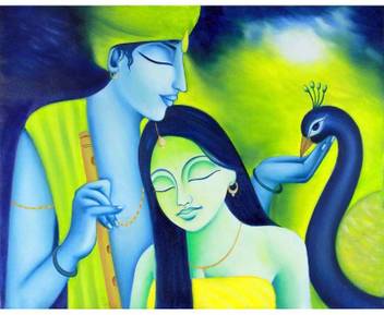 Tallenge Radha Krishna Painting A3 Size Premium Quality Rolled