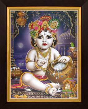 Lord Krishna Baby Krishna Bal Gopal Poster Paper Print Art