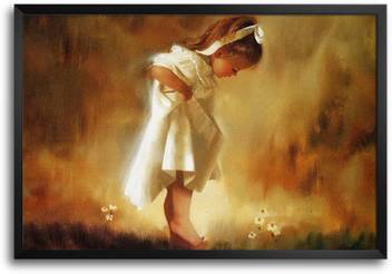 Rangeeleinkers Beautiful Baby Girl Painting Laminated Frame Poster