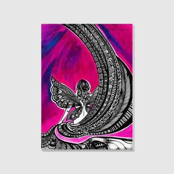 Merchbay Angel Wings Abstract Rolled Canvas 18 Inch X 12 Inch