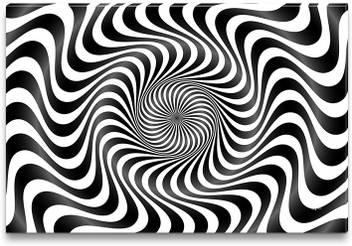 Black White Pattern Of Optical Illusion Canvas Art Abstract