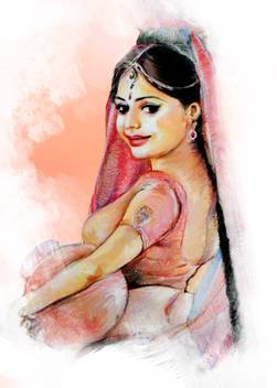 Oshi Village Girl Fine Art Paper Print Art Paintings Posters