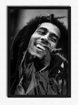 Bob Marley Black White Officially Licensed Framed Paper Print