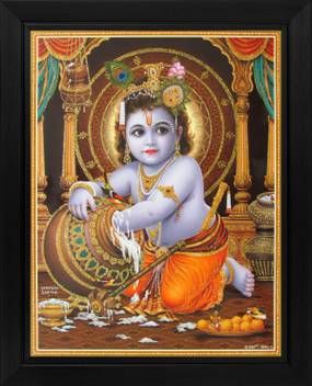 Lord Krishna Baby Krishna Bal Gopal Poster Paper Print Art