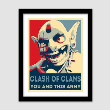 Merchbay Clash Of Clans 1 Laminated Framed Wall Mounted Ink 12
