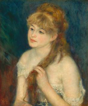 Young Woman Braiding Her Hair By Pierr Auguste Renoir Fine Art