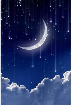 Night Sky With Moon And Stars Premium Poster Paper Print
