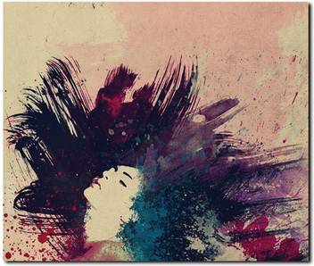 Stybuzz Woman Face Abstract Painting Frameless Canvas Art Art