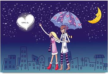 Crazy Romantic Love Paper Print Animation Cartoons Posters In