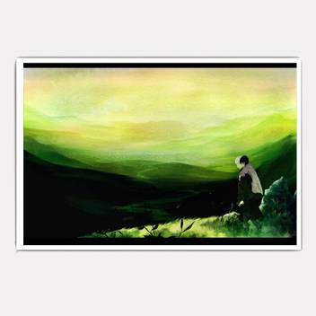 Hawtskin Mushi Shi Anime Sitting At The Cliff 18x12 Inch Ready To Stick Poster Photographic Paper Animation Cartoons Posters In India Buy Art Film Design Movie Music Nature And Educational