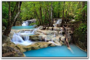 Tropical Waterfall Scenery Paper Print Nature Posters In India