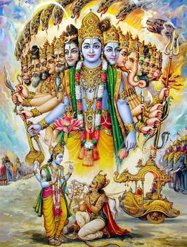 Krishna Reveals His Vishwaroop To Arjuna Medium Size Rolled Digital Art Print On Photographic Paper Religious Posters In India Buy Art Film Design Movie Music Nature And Educational Paintings Wallpapers