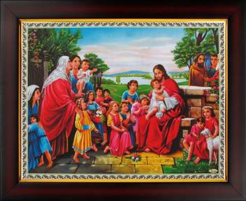 Jesus Christ With Kids Jesus And Children Poster Paper Print