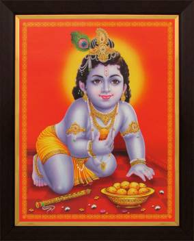 Lord Krishna Baby Krishna Bal Gopal Poster Paper Print Art