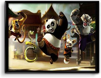 Kung Fu Panda Canvas Art Floral Botanical Music Animation