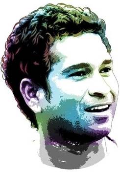 Sachin Tendulkar Hand Drawing Paper Print Personalities Sports