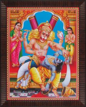 Lord Narasimha Nrusimha Narasingh Poster Paper Print Art