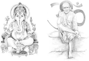 Sai Baba And Ganesh Ji Posters Paper Print Religious Posters In India Buy Art Film Design Movie Music Nature And Educational Paintings Wallpapers At Flipkart Com Ganesh photos black and white. sai baba and ganesh ji posters paper print