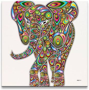 Mural Elephant Psychedelic Pop Art Canvas Art Abstract Pop Art