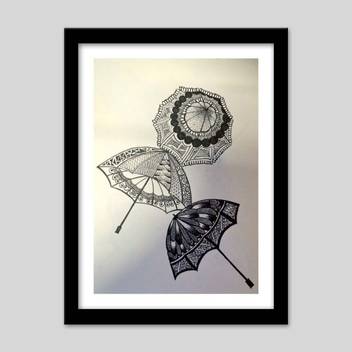 Ananyadesigns Wall Poster Umbrella Abstract Paper Print Pop Art
