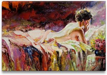 The Naked Girl Laying On A Bed Canvas Art Art Paintings