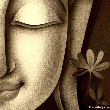 Eurekadesigns Poster Buddha Half Face Work Pradeesh K Paper Print