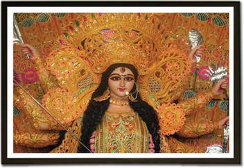 Framed Ashthbhuji Maa Durga Fine Art Print Religious Posters In