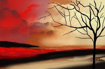 Art Factory Abstract Modern Art Tree Landscape Painting 24 X 36