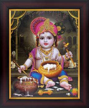 Lord Krishna Baby Krishna Bal Gopal Poster Paper Print Art