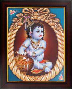Lord Krishna Baby Krishna Bal Gopal Poster Paper Print Art