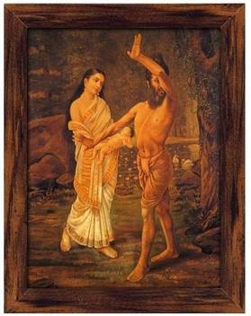 Vishwamitra And Menaka Canvas Art Raja Ravi Varma Posters