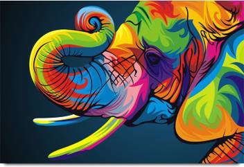 Elephant Abstract Art Paper Print Animals Posters In India Buy