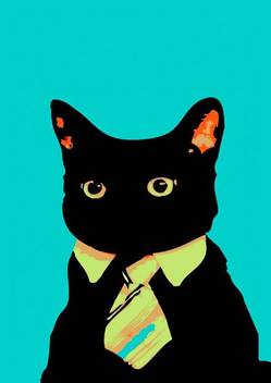 Hipster Cat Green A3 Cotton Canvas High Quality Printed Poster Wall Art Print Size 11 7 X 16 5 For Bedroom Living Room Kitchen Office Room Canvas Art