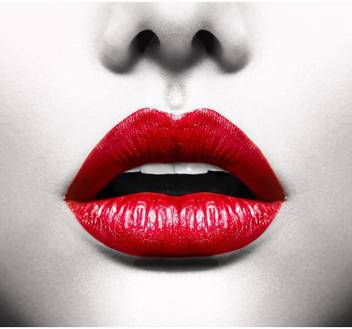 Sexy Lips With Red Open Mouth Unframed Art Print Canvas Art