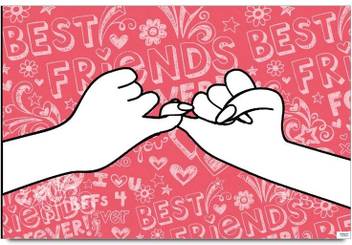 Happy Friendship Day Best Friends Forever Paper Print Abstract
