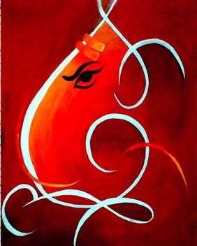 Painting Without Frame Ganesha Sketch Canvas Art Religious