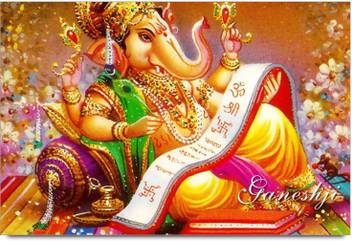 Amy Beautiful Lord Ganesha Writing 3d Poster Nature Nature